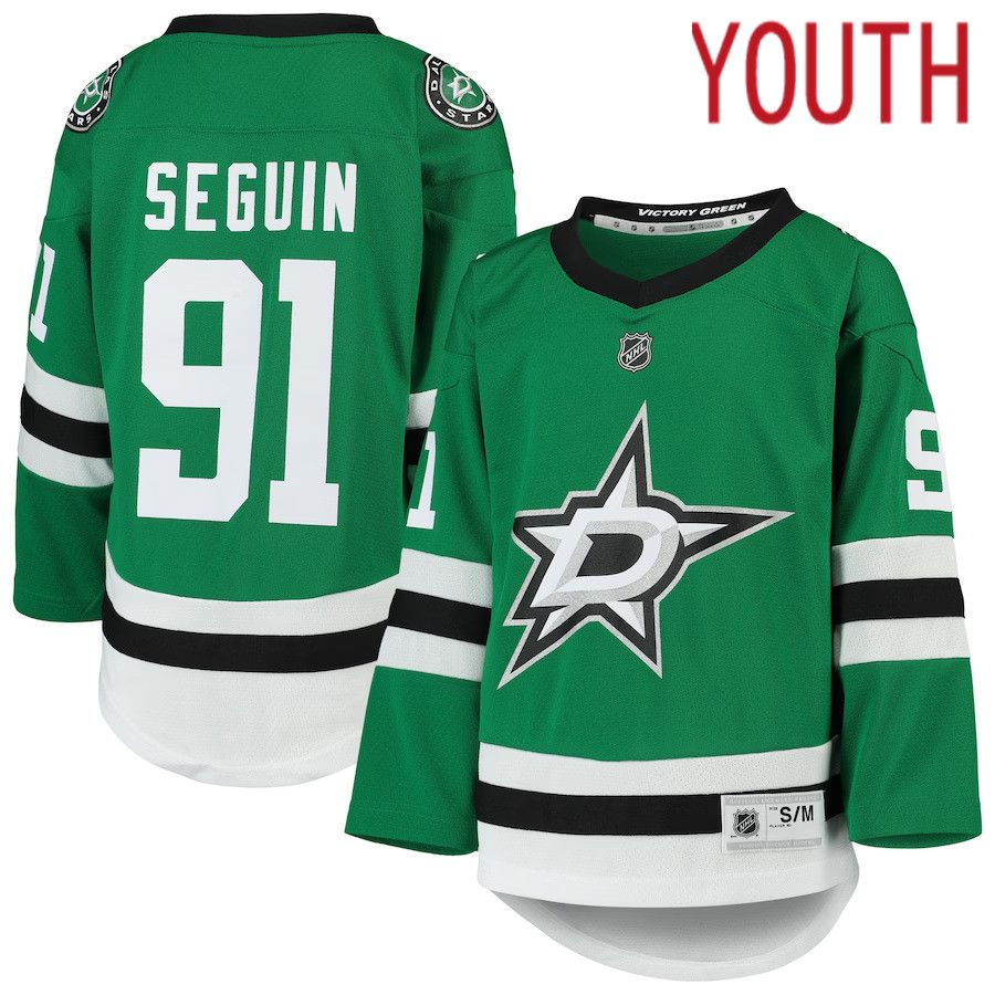Youth Dallas Stars #91 Tyler Seguin Kelly Green Home Replica Player NHL Jersey->youth nhl jersey->Youth Jersey